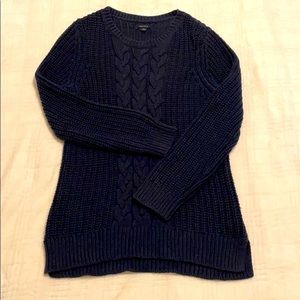 Navy Chunky Cable Knit Sweater Nautica